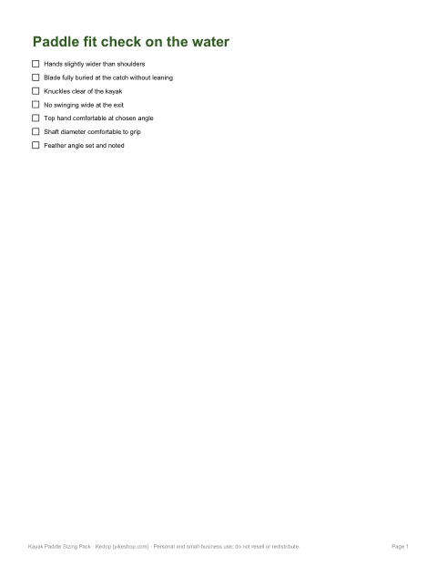 Preview of the first page of Fit check card (PDF/DOCX)