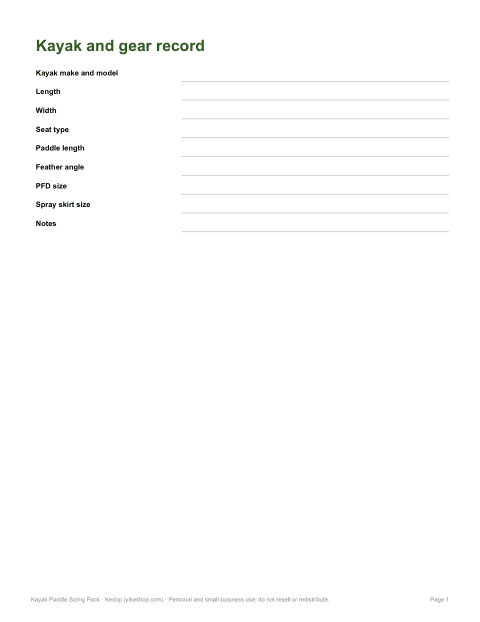 Preview of the first page of Gear record (PDF/DOCX)